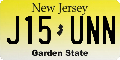 NJ license plate J15UNN