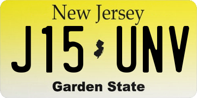 NJ license plate J15UNV