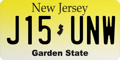 NJ license plate J15UNW