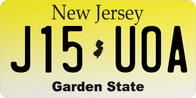 NJ license plate J15UOA