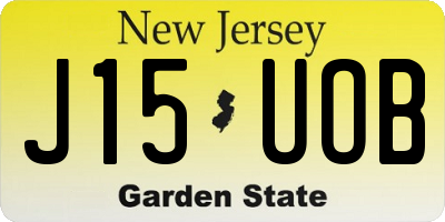 NJ license plate J15UOB