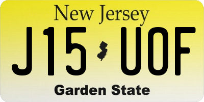 NJ license plate J15UOF