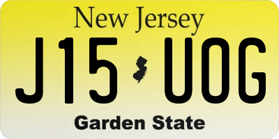 NJ license plate J15UOG