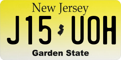 NJ license plate J15UOH