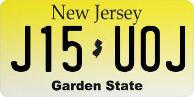 NJ license plate J15UOJ