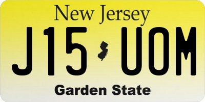 NJ license plate J15UOM