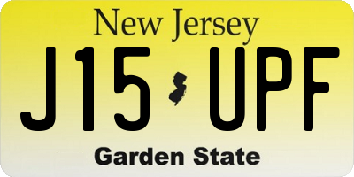 NJ license plate J15UPF