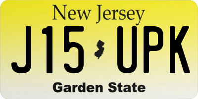 NJ license plate J15UPK