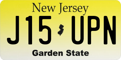 NJ license plate J15UPN
