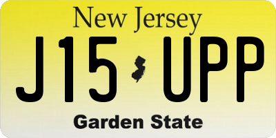NJ license plate J15UPP