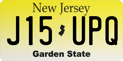 NJ license plate J15UPQ