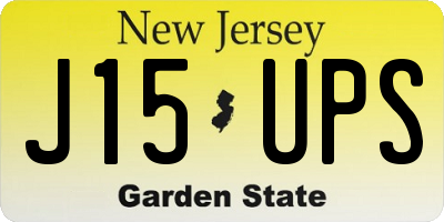 NJ license plate J15UPS