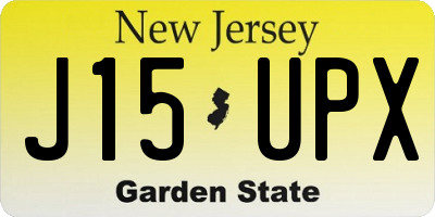 NJ license plate J15UPX