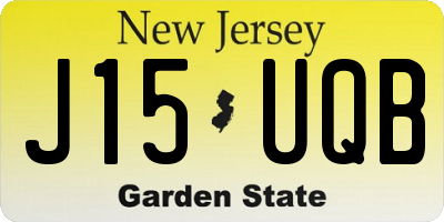 NJ license plate J15UQB