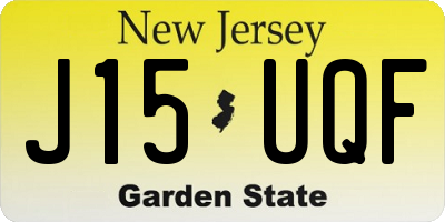 NJ license plate J15UQF