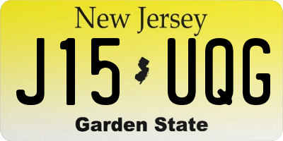 NJ license plate J15UQG
