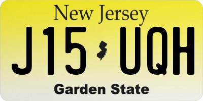 NJ license plate J15UQH