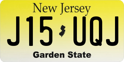 NJ license plate J15UQJ