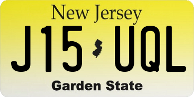 NJ license plate J15UQL