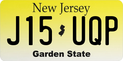 NJ license plate J15UQP