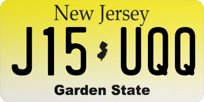 NJ license plate J15UQQ