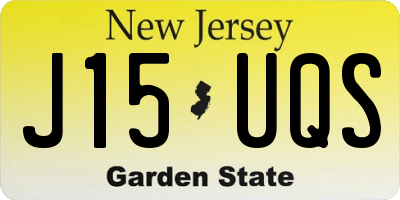 NJ license plate J15UQS