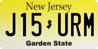 NJ license plate J15URM