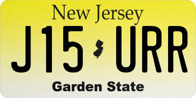 NJ license plate J15URR
