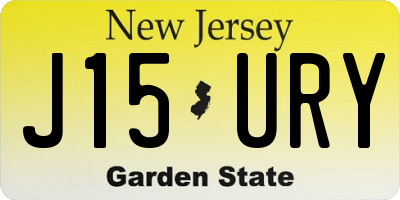 NJ license plate J15URY