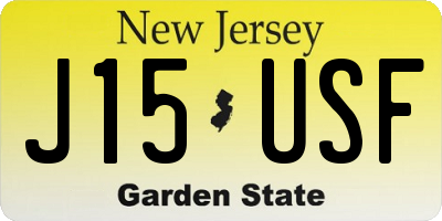 NJ license plate J15USF