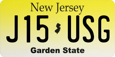 NJ license plate J15USG