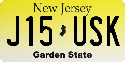 NJ license plate J15USK