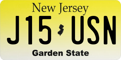 NJ license plate J15USN