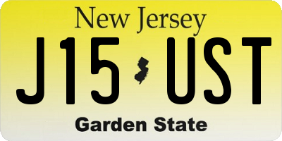 NJ license plate J15UST
