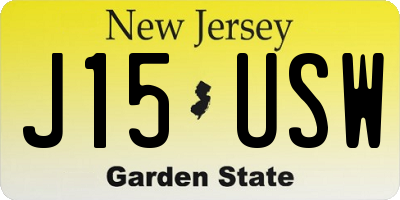 NJ license plate J15USW