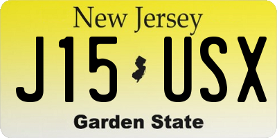 NJ license plate J15USX