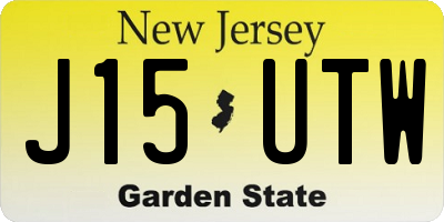 NJ license plate J15UTW