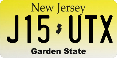 NJ license plate J15UTX