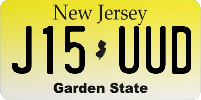 NJ license plate J15UUD
