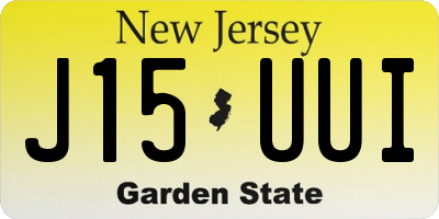 NJ license plate J15UUI