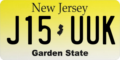 NJ license plate J15UUK
