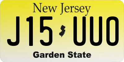 NJ license plate J15UUO