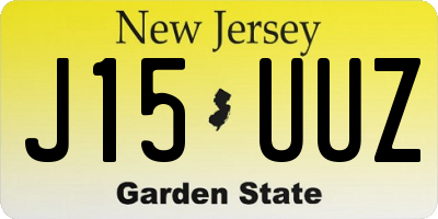 NJ license plate J15UUZ