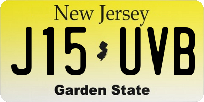 NJ license plate J15UVB