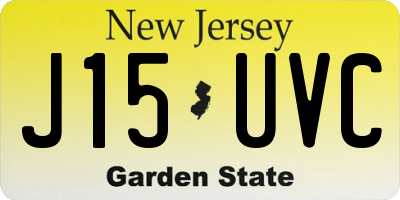 NJ license plate J15UVC