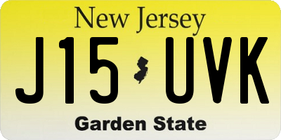 NJ license plate J15UVK