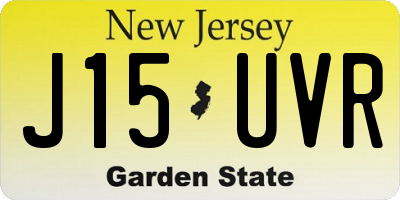 NJ license plate J15UVR