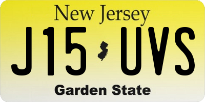 NJ license plate J15UVS