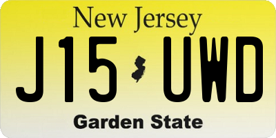 NJ license plate J15UWD