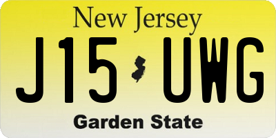 NJ license plate J15UWG